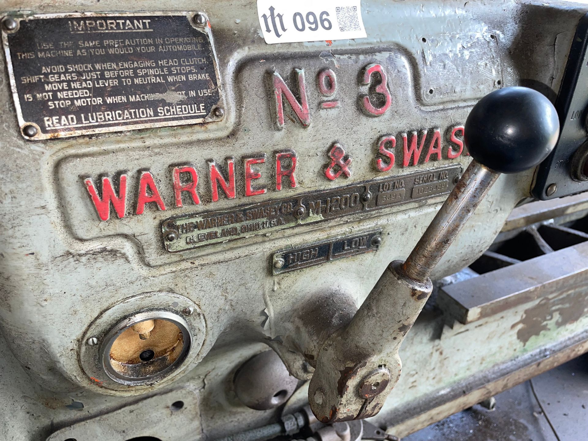 Warner Swasey No. 3 Turret Lathe - Image 6 of 7