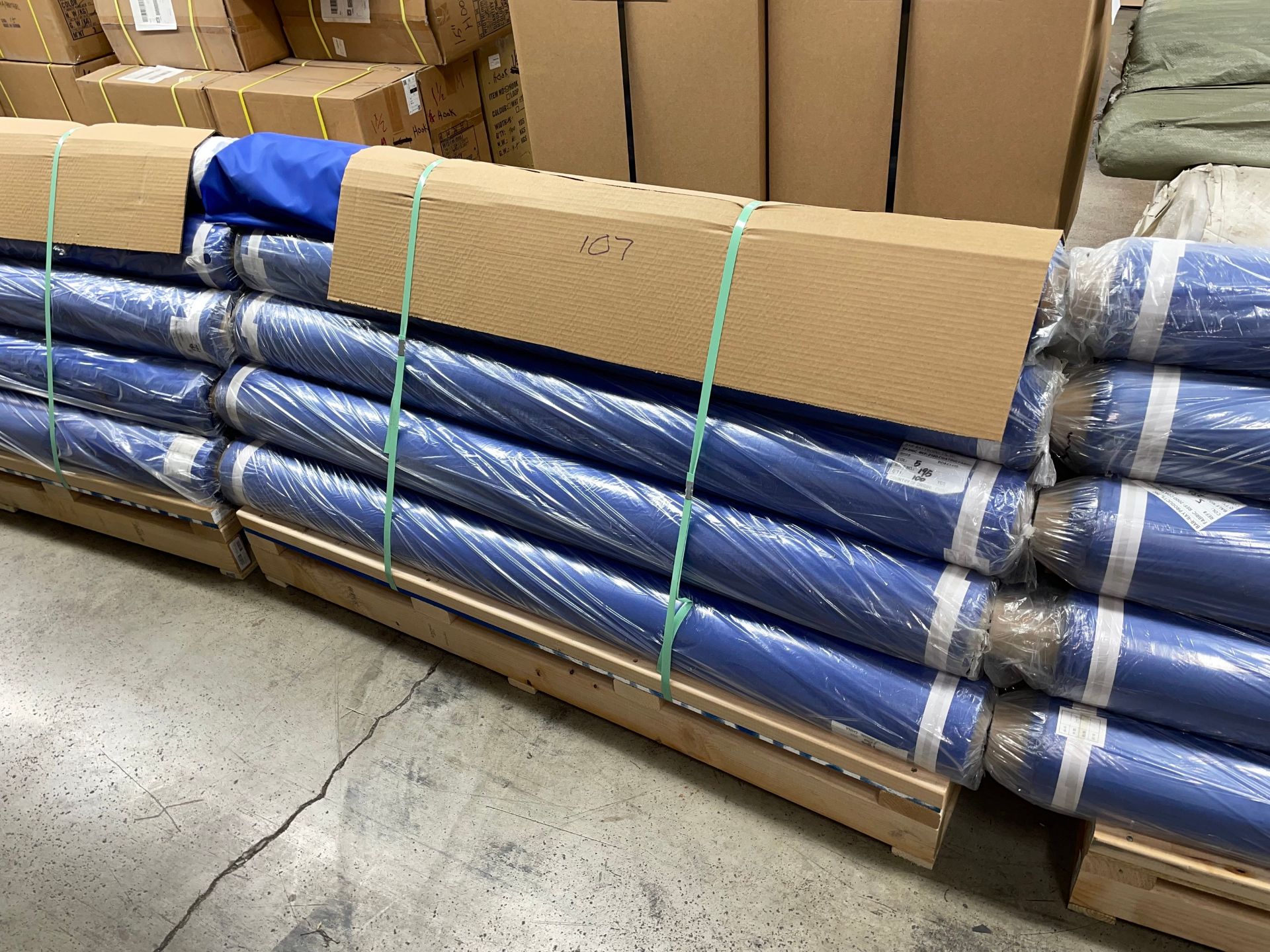 Lot of (9) Pallets with Rolls of Material - Image 6 of 12