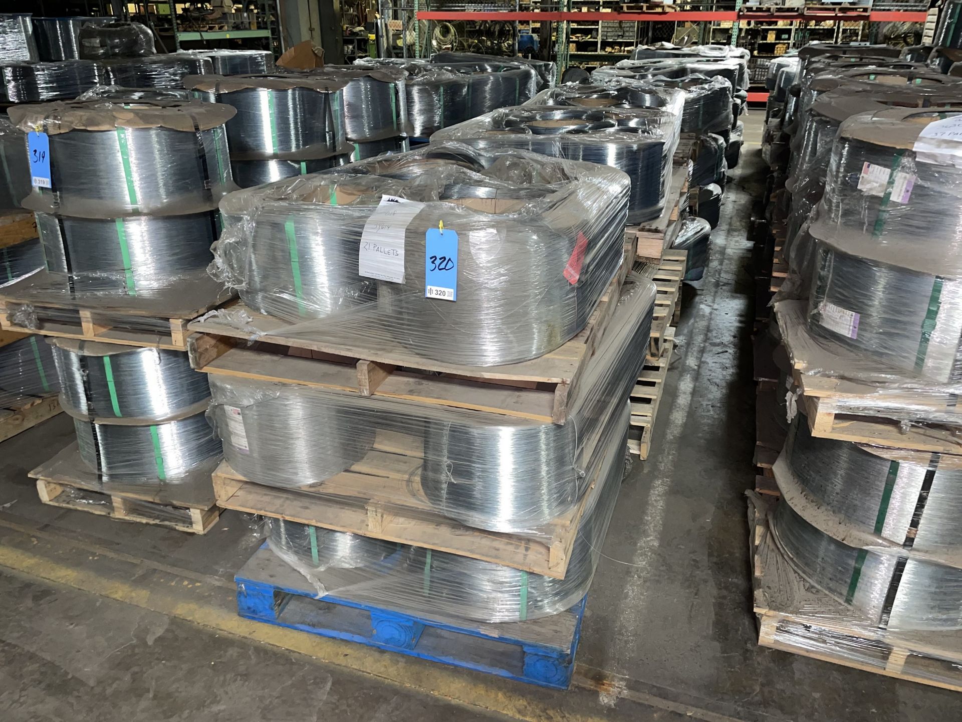 Appoximately (21) Pallets of .018 Coated Galvanized Carbon Steel, Weighs approximately 34,500Lbs