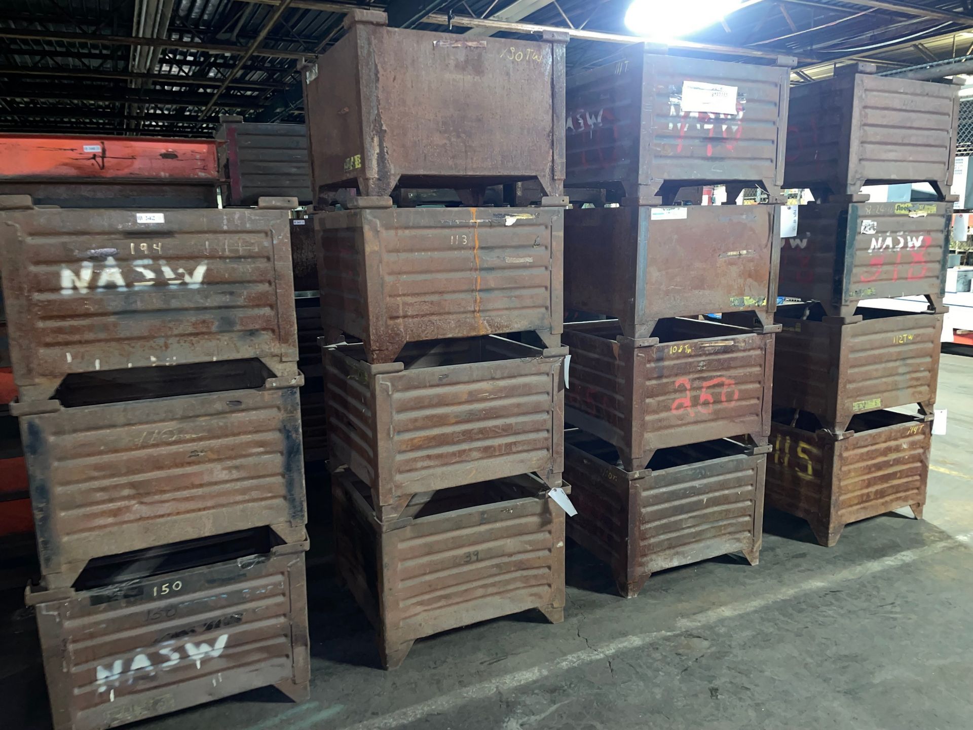 Lot with (15) Stackable Steel Storage Containers - Image 2 of 4