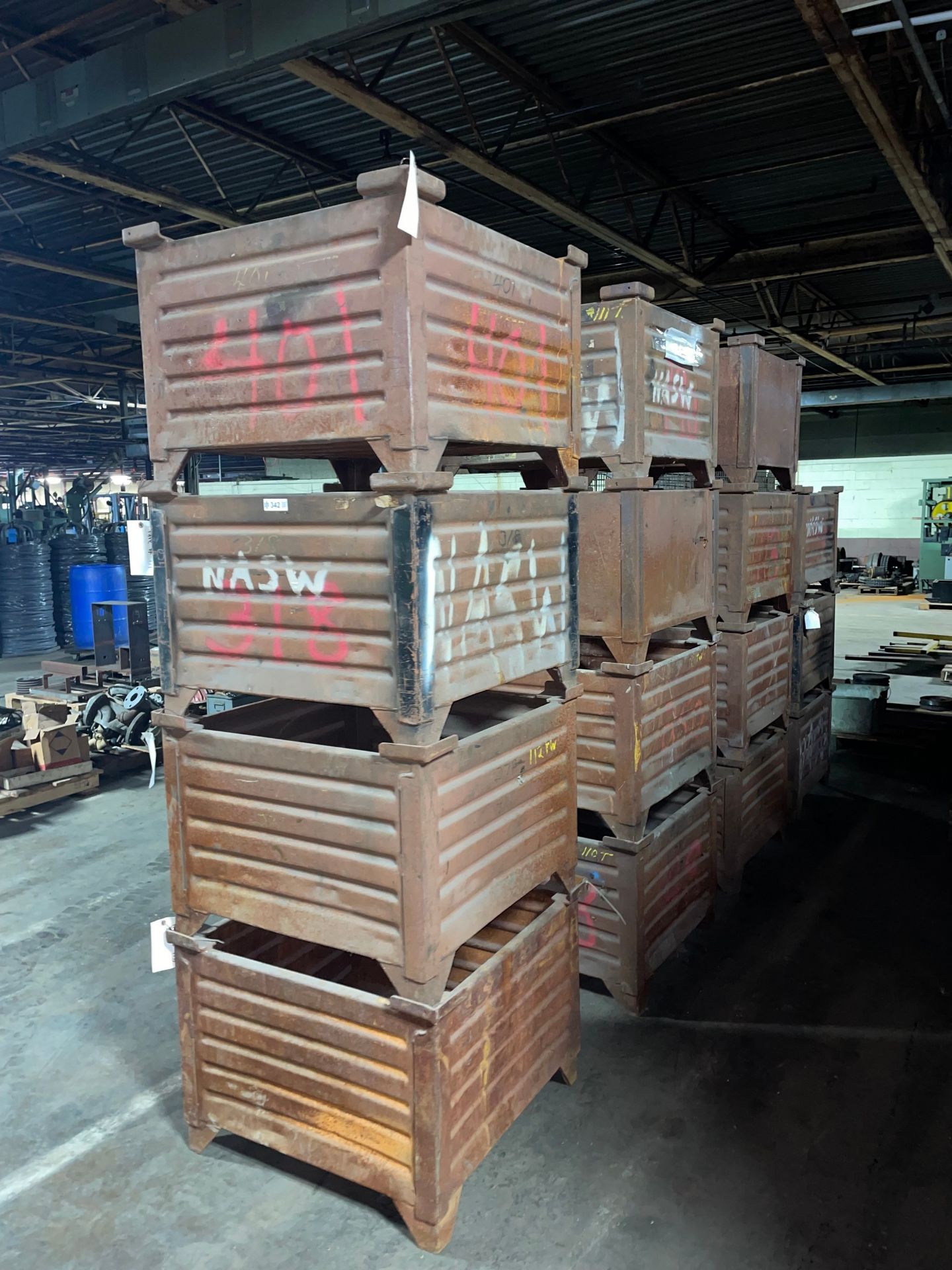 Lot with (15) Stackable Steel Storage Containers - Image 4 of 4