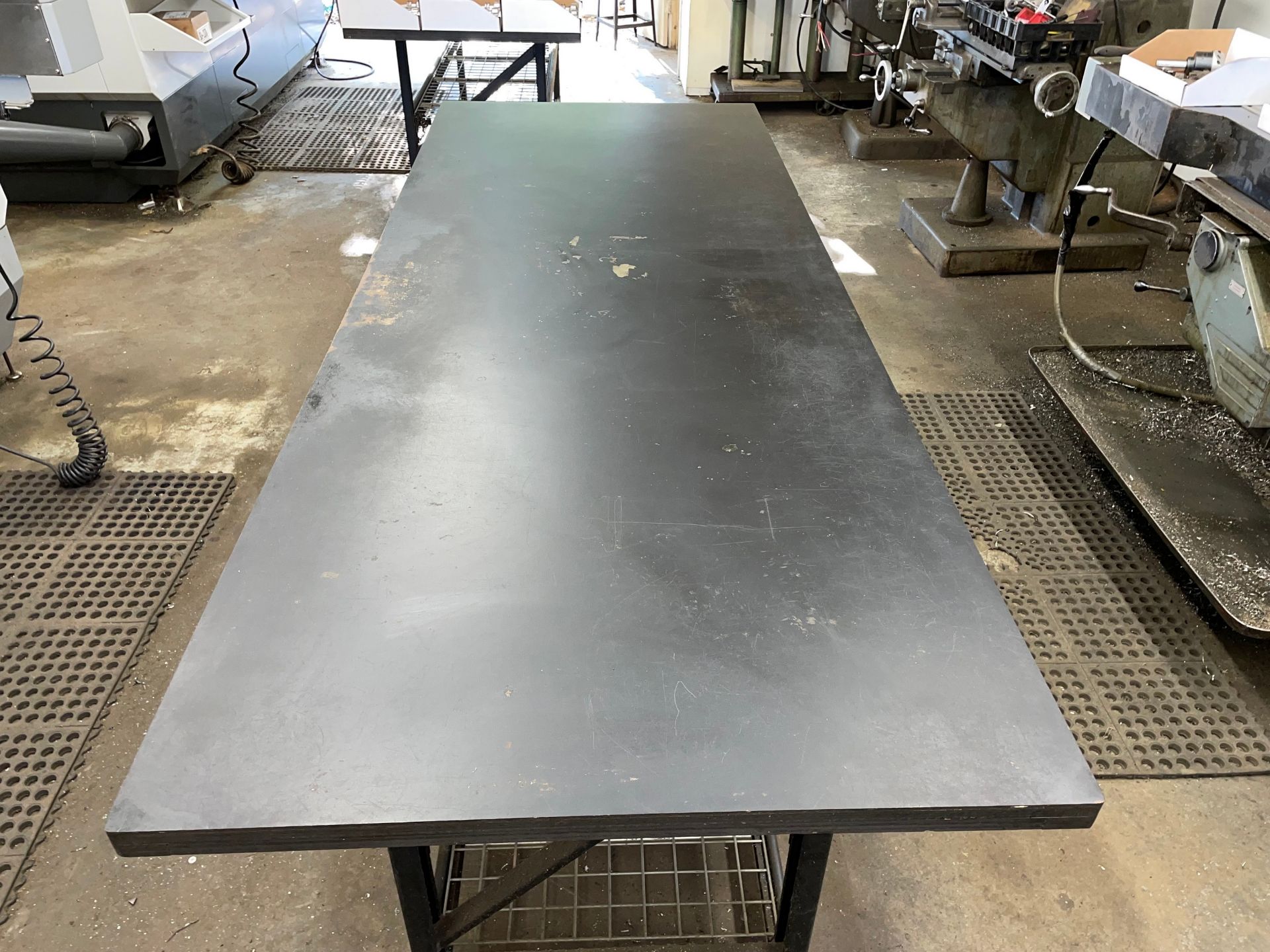 Steel Frame Table 96"L x 36"W with Shelves - Image 4 of 4