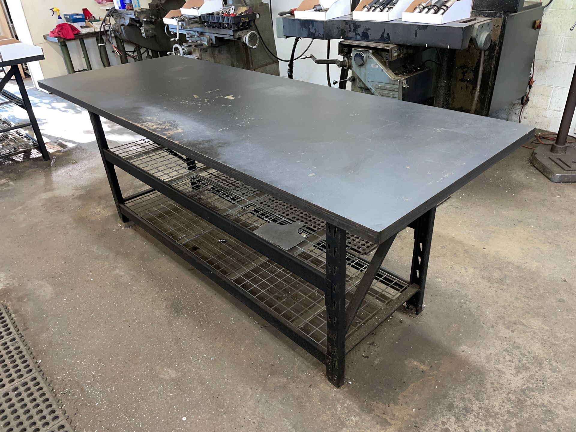 Steel Frame Table 96"L x 36"W with Shelves - Image 3 of 4