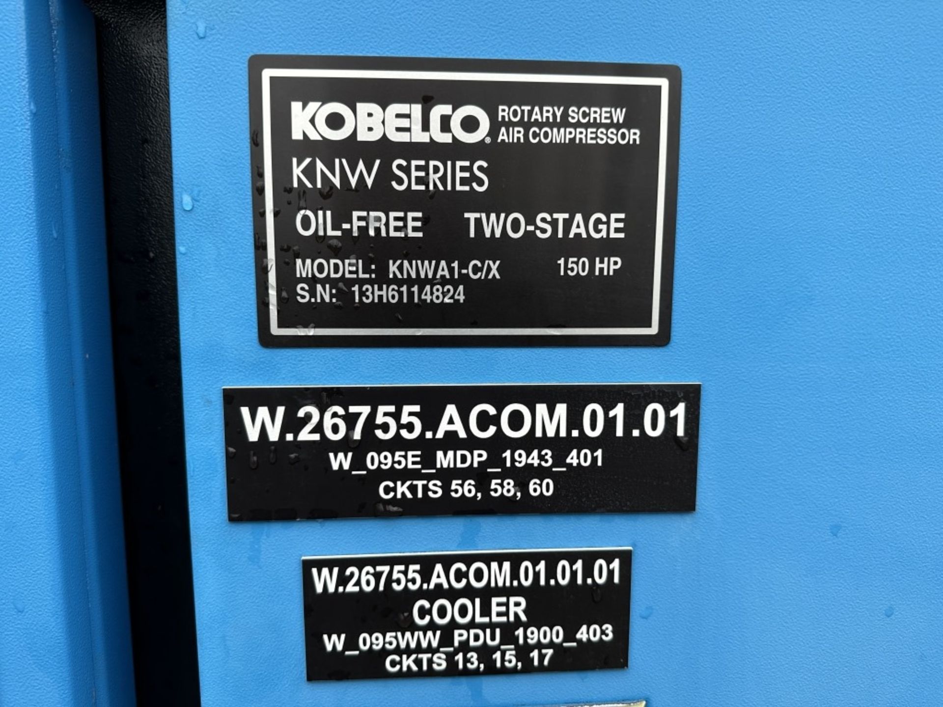 Kobelco KNWA1-C/X Rotary Screw Air Compressor - Image 6 of 18