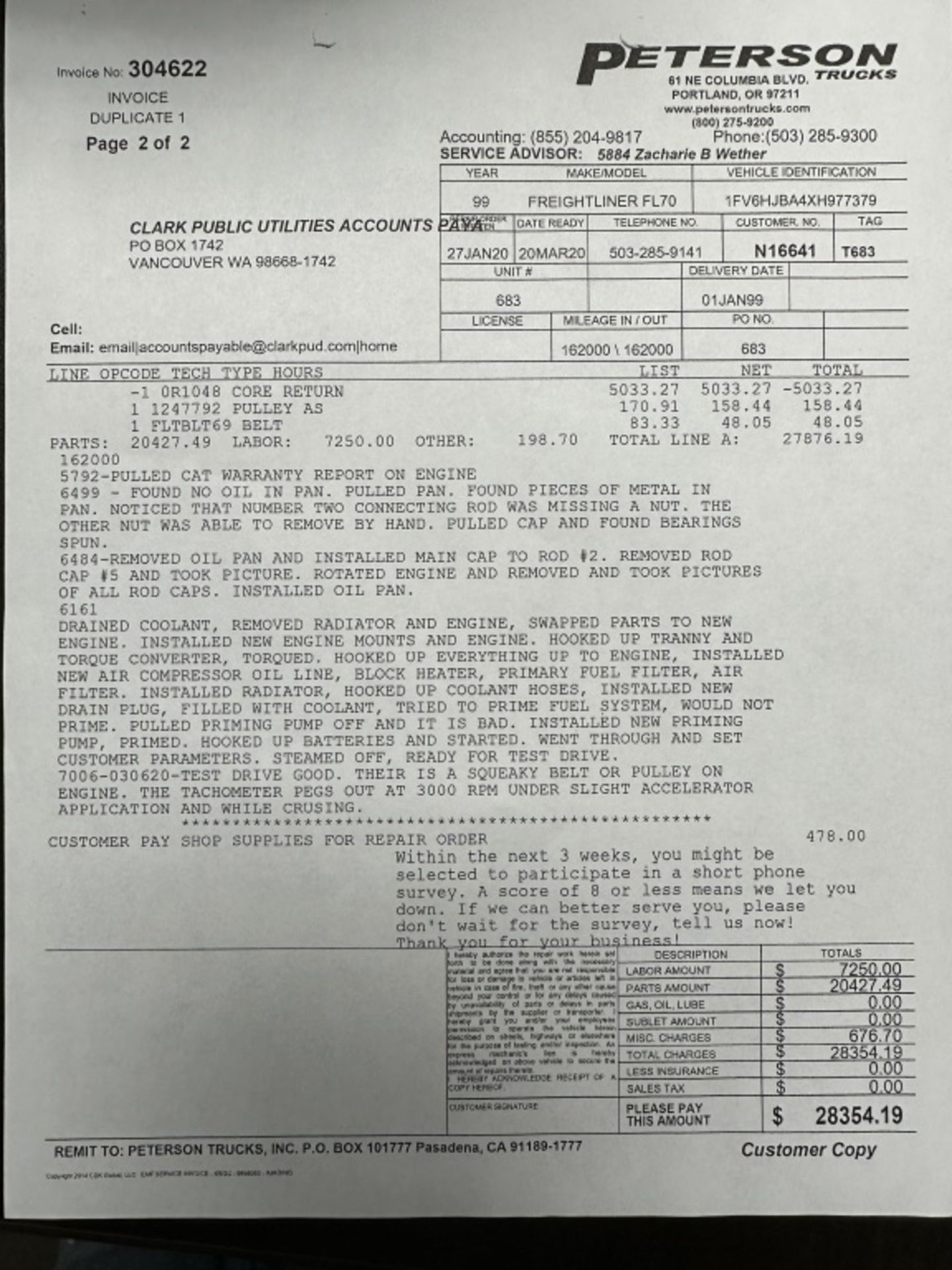 1999 Freightliner FL70 Extra Cab Bucket Truck - Image 49 of 49