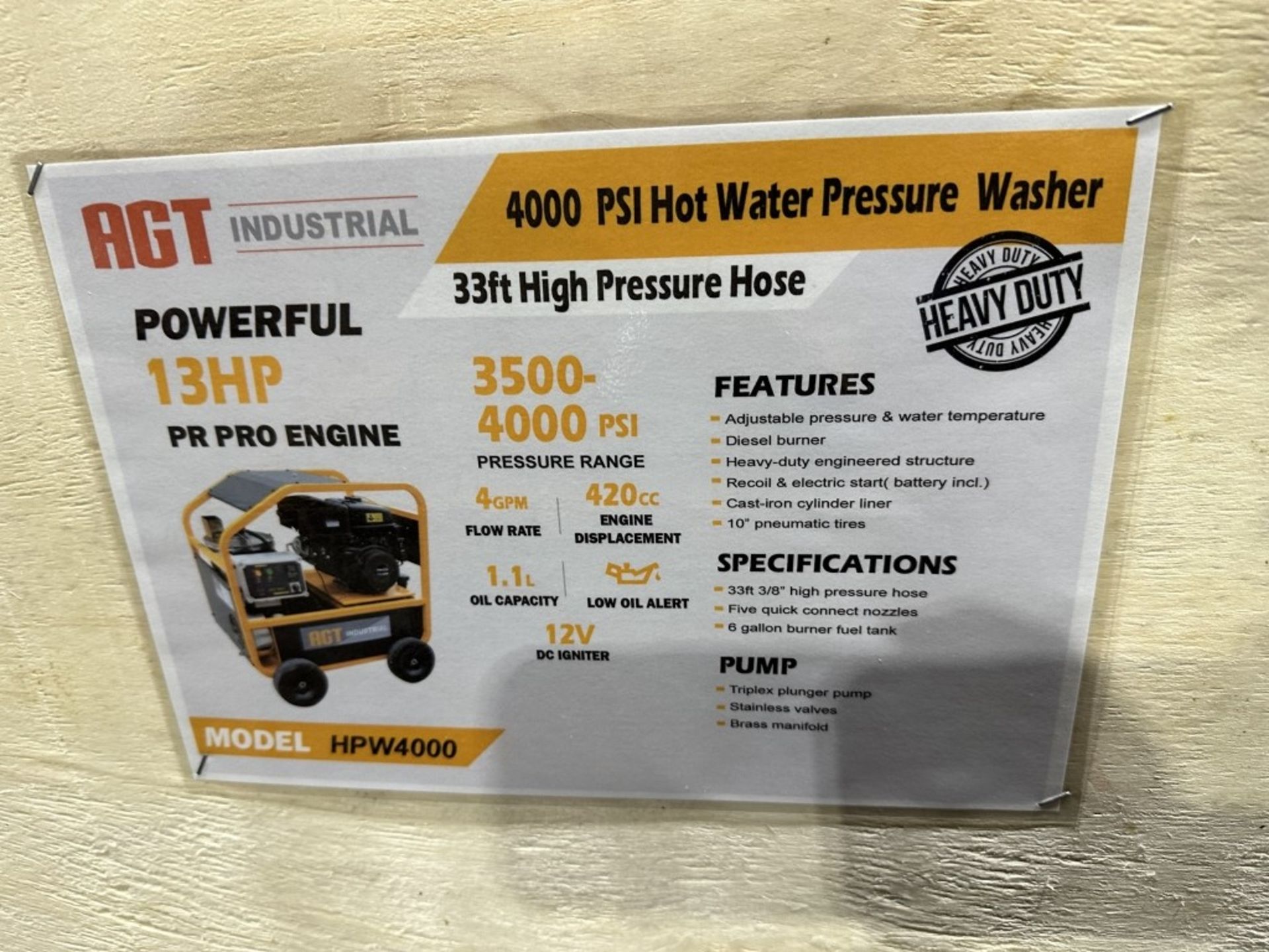 2022 AGT HPW4000 Pressure Washer - Image 14 of 15