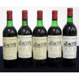 4 bts Ch. d'Angludet 1975 Cantenac (Margaux) Cru Bourgeois Exceptionnel 1 ts, 3 us/ts, Sichel slip