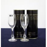 v 2 Riedel 'Jahrtausendglas' 1999 Tyrol Crystal Champagne Glasses original tubes