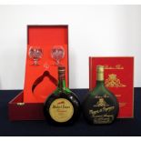 1 24.64 fl oz Michel Faure Armagnac V.S.O.P. 70° proof in presentation case with two Wordsley