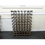 A Wood and Metal Wine Rack (6 x 10) 62 cm x 90 cm