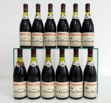 12 bts Châteauneuf du Pape 1981 oc Dom du Vieux Télègraphe OT 5 ts, 2 us, 2 ms/us, 2 ms, 1 lms, 1 st