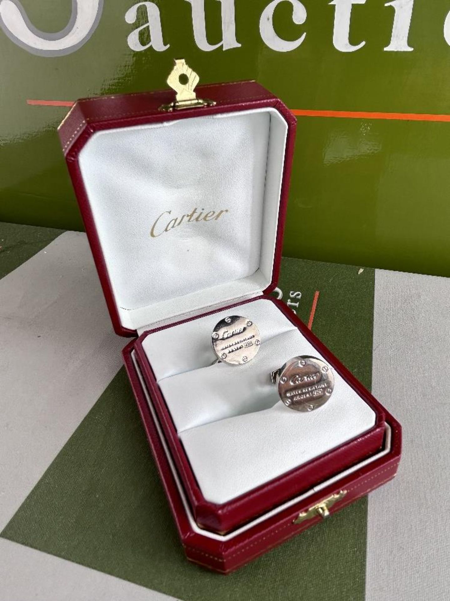 Cartier Paris Gent`s Silver Classic "Water Resistant" Cufflinks - Image 4 of 5