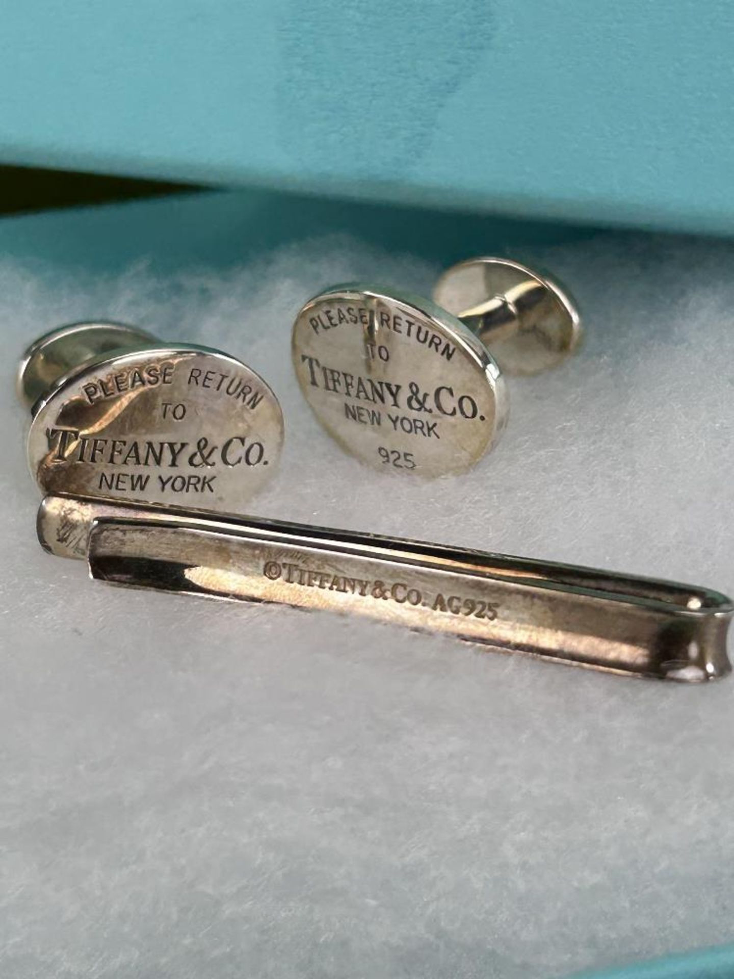 Tiffany & Co 925 Silver Cufflinks & Tie Pin Special Edition - Image 4 of 6