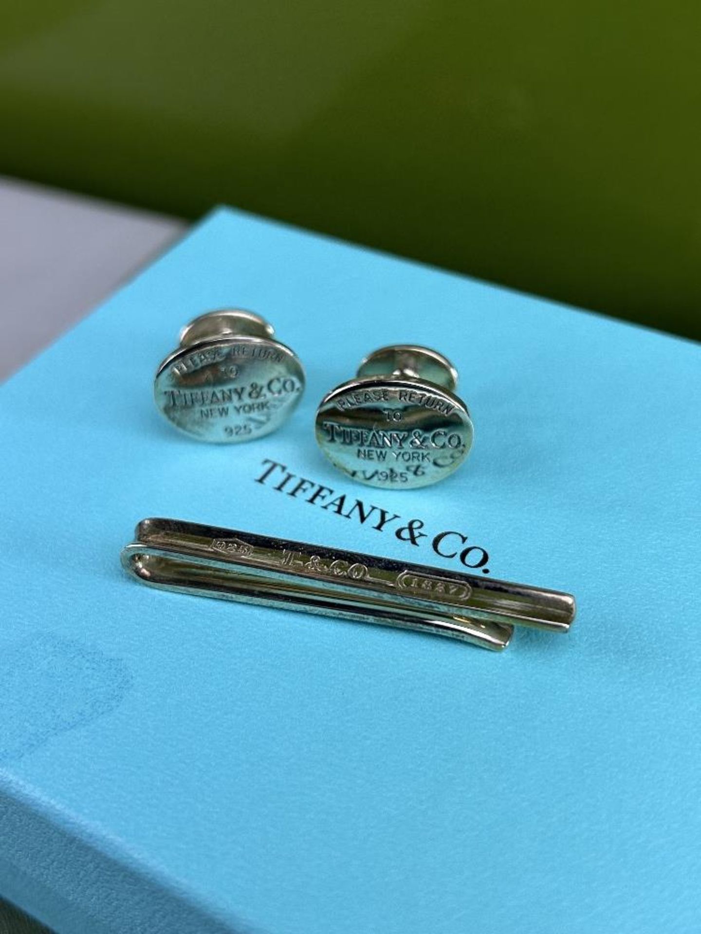 Tiffany & Co 925 Silver Cufflinks & Tie Pin Special Edition - Image 6 of 6