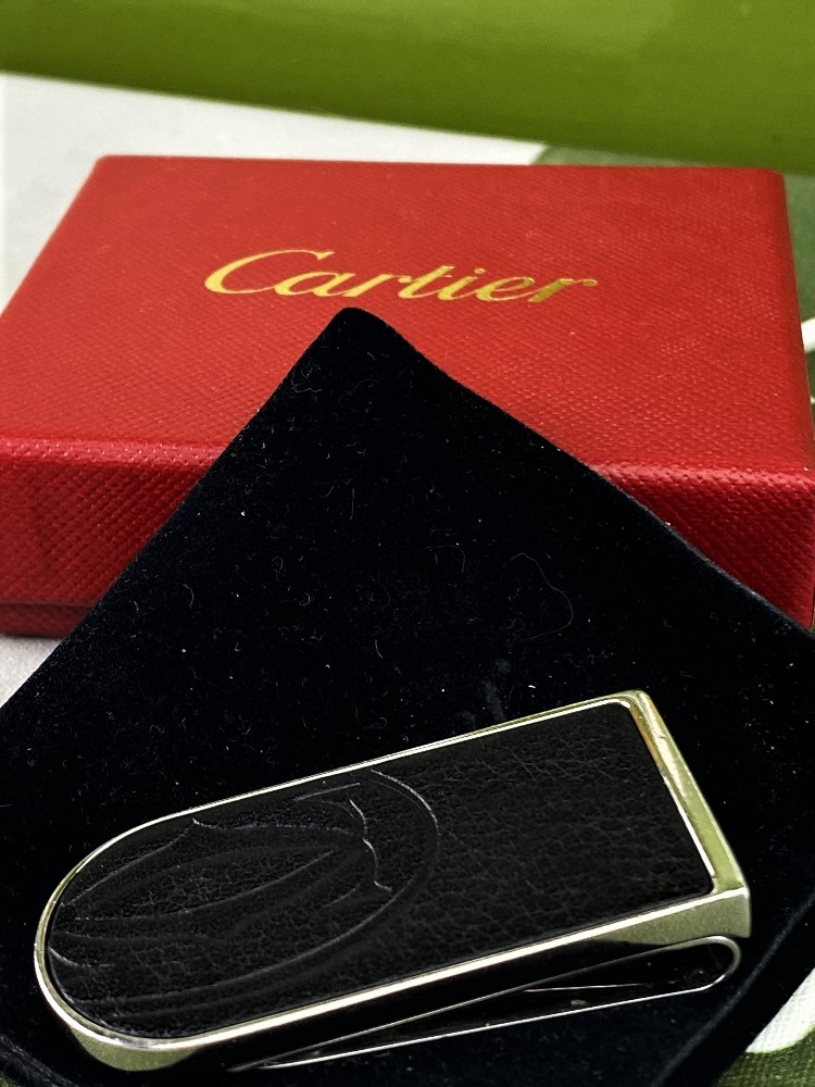 Cartier Paris Money Clip & Monogram leather Insert - Image 2 of 4