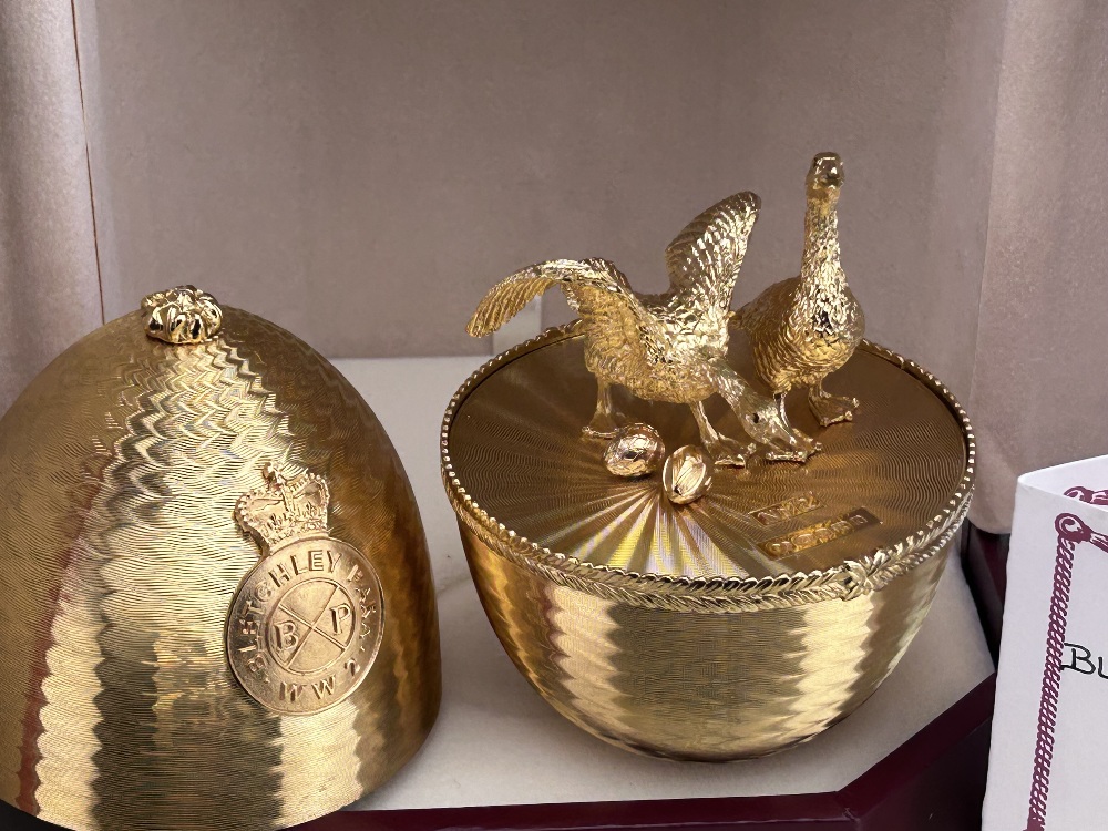 Faberge` 24 Carat Gold Diamond Egg, #12/50 Bletchley Park Edition.WW2 - Image 6 of 10