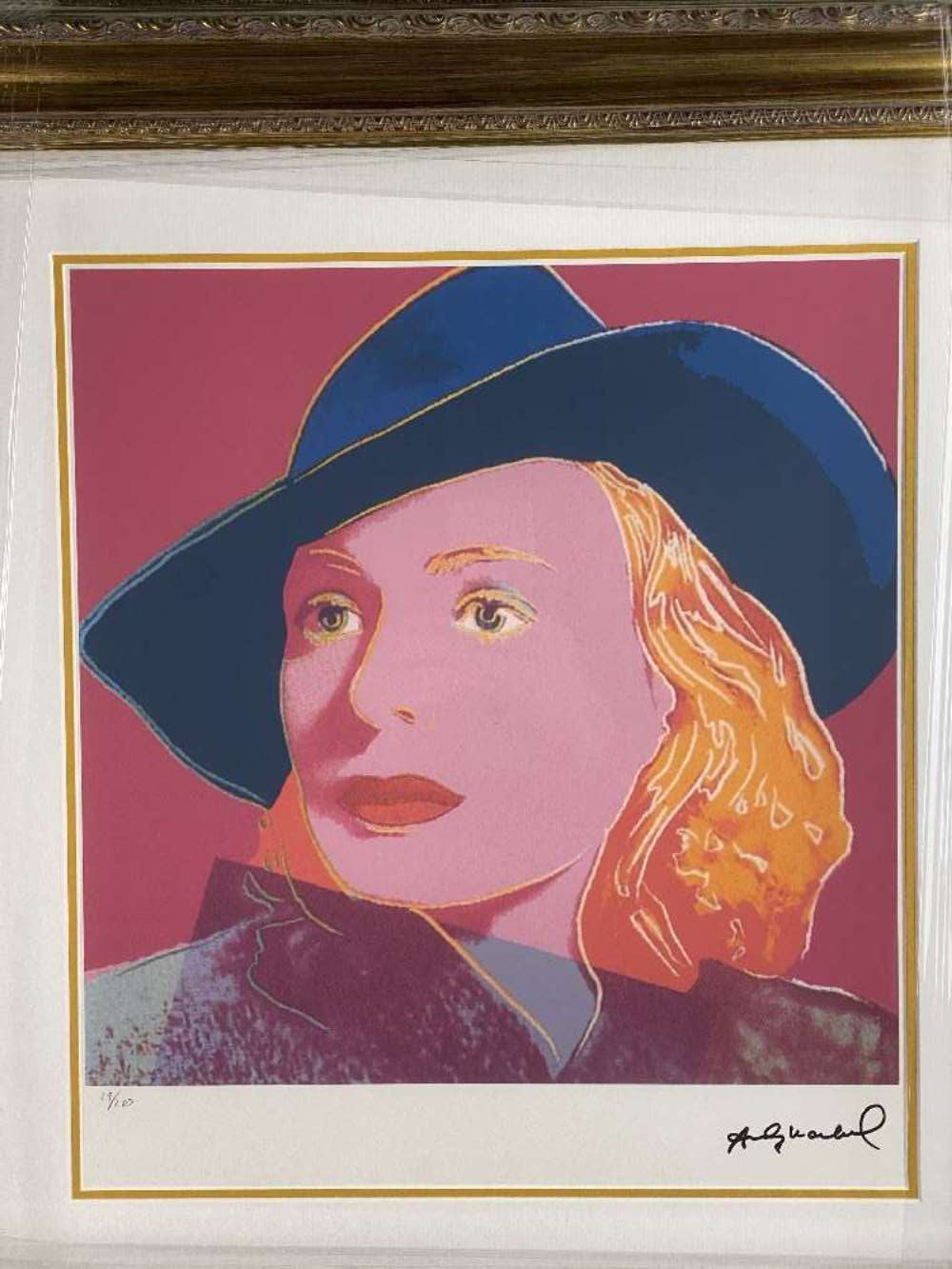 Andy Warhol (1928-1987) “Ingrid Bergman” Numbered #19/100 Lithograph, Ornate Framed. - Image 2 of 7