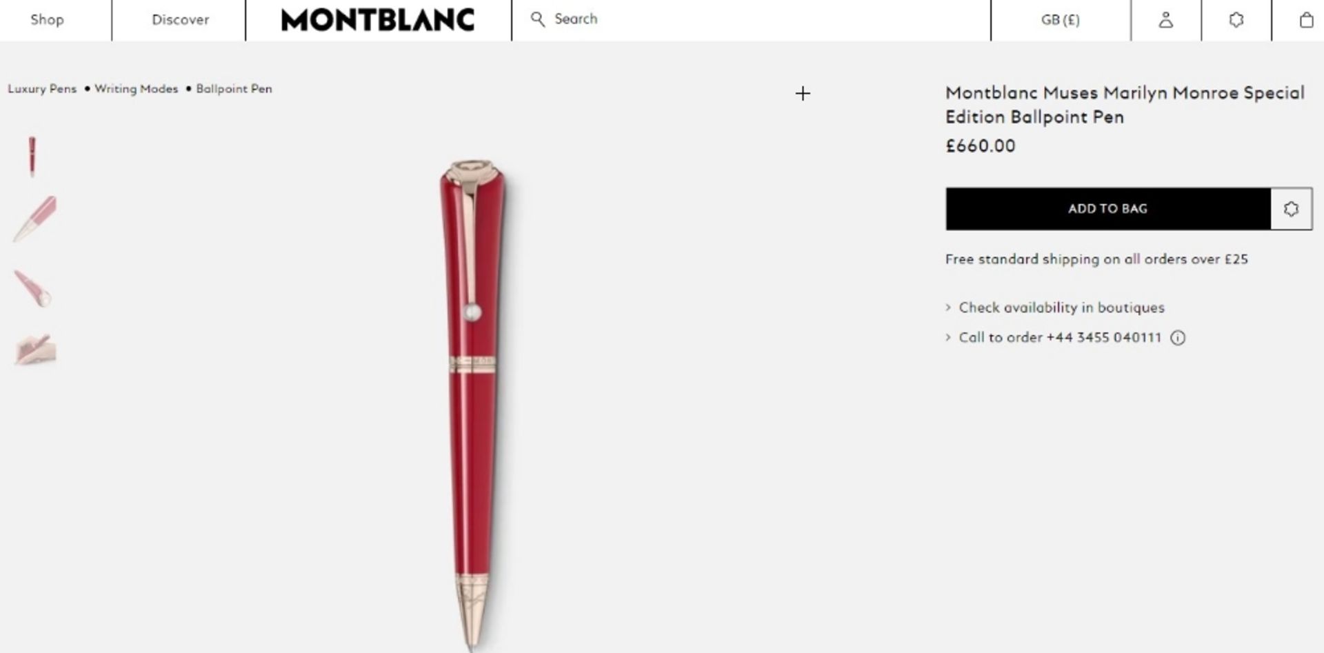 Montblanc Muses Marilyn Monroe Special Edition Ballpoint Pen - Image 6 of 9