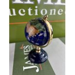 Natural Gemstone Blue Lapis Oceans Small Globe of the World