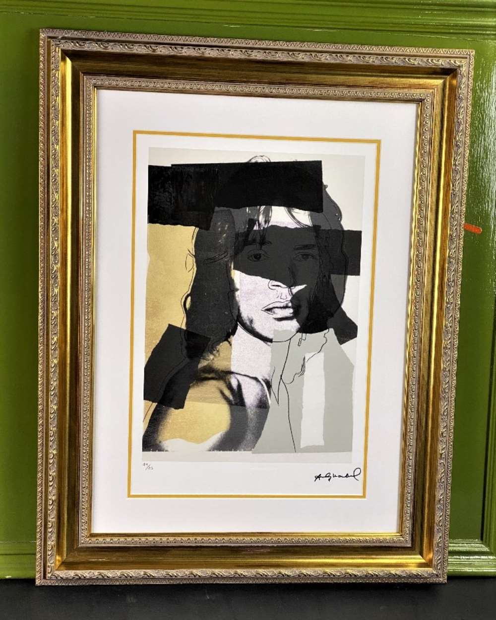 Andy Warhol (1928-1987) “Jagger” Numbered Ltd Edition of 125 Lithograph #49, Ornate Framed.