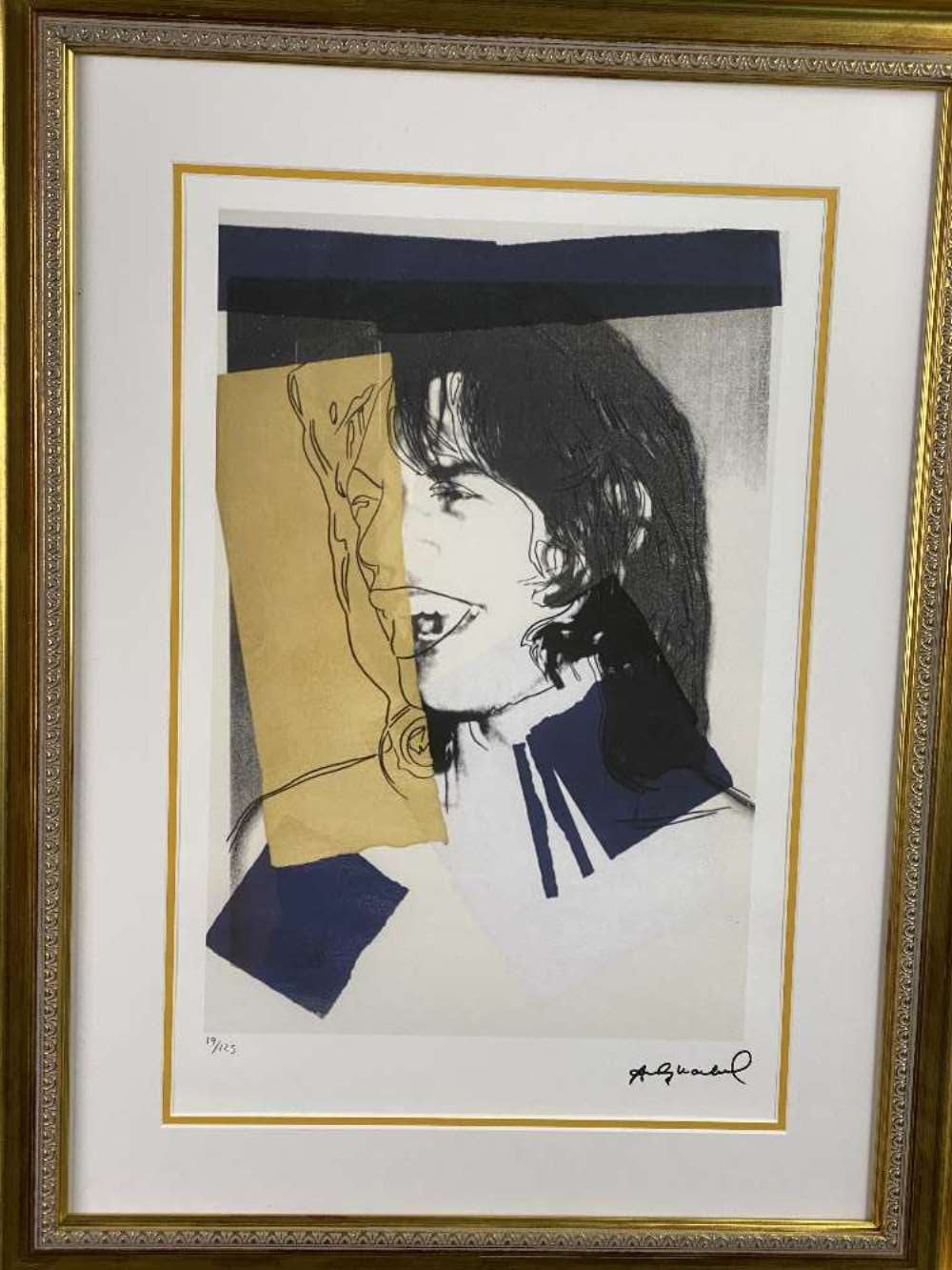 Andy Warhol (1928-1987) “Jagger” Numbered Ltd Edition of 125 Lithograph #49, Ornate Framed. - Image 5 of 8