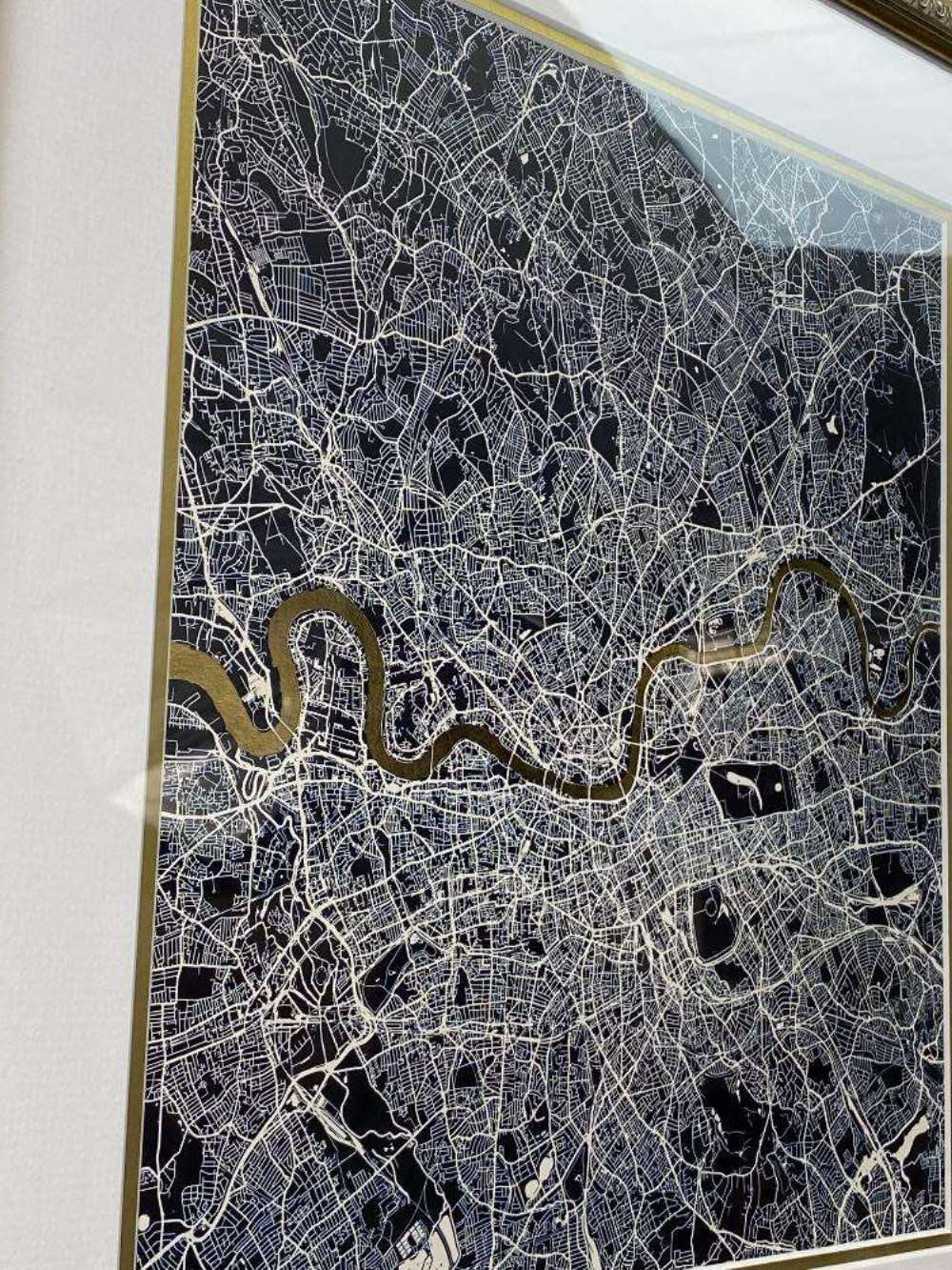 Stunning Gold Leaf River Thames-London Triptych Framed Ltd Edition of 30. - Image 10 of 10