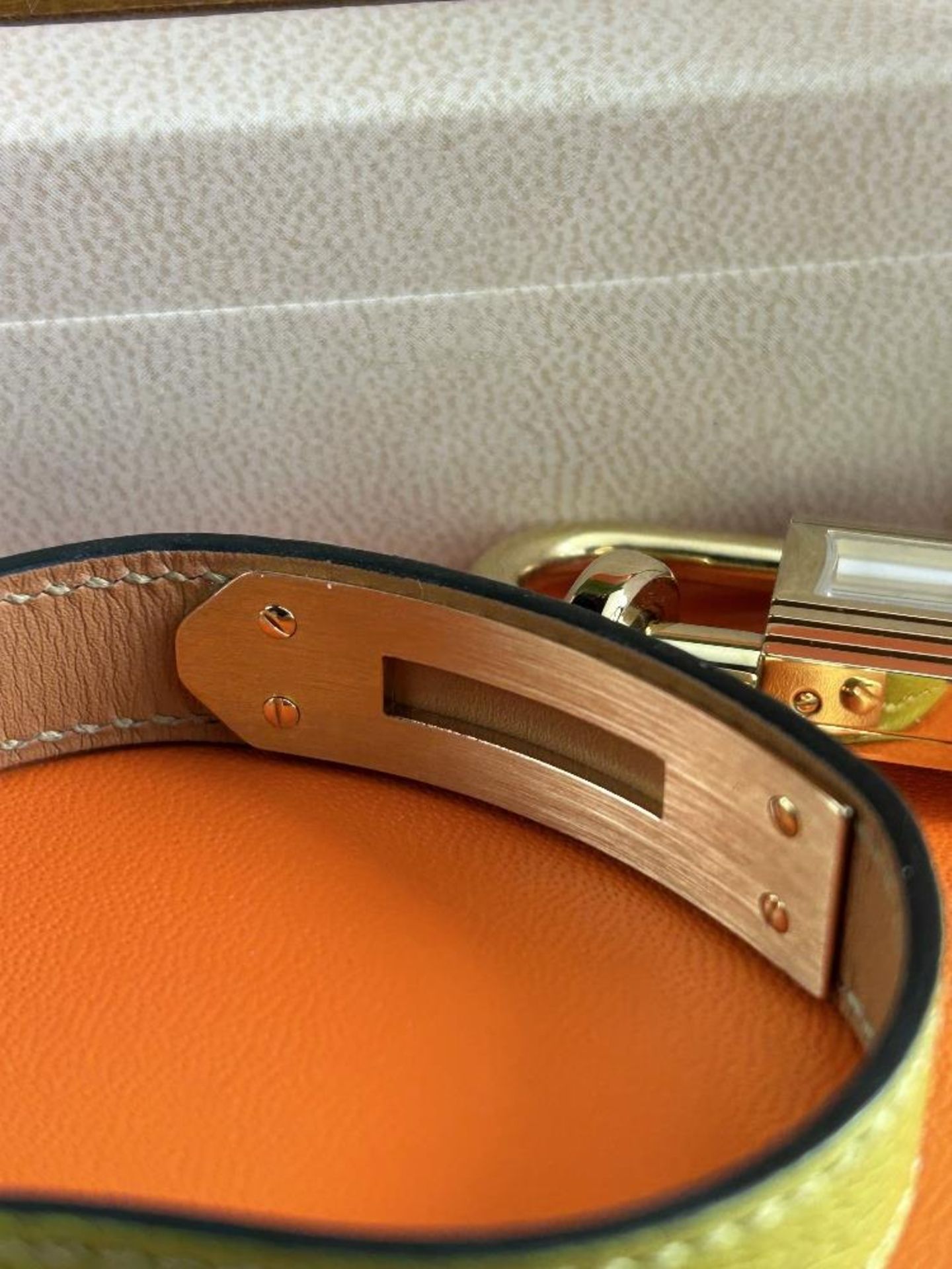 Hermes Kelly Watch Gold Plated Green Leather - Image 2 of 8