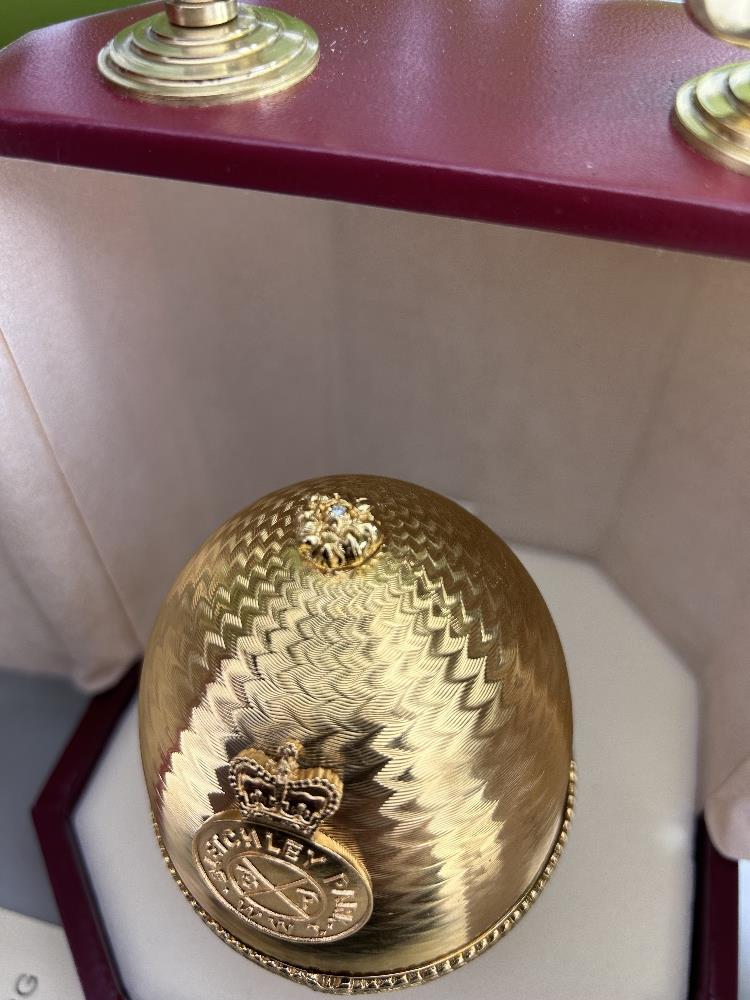 Faberge` 24 Carat Gold Diamond Egg, #12/50 Bletchley Park Edition.WW2 - Image 4 of 10