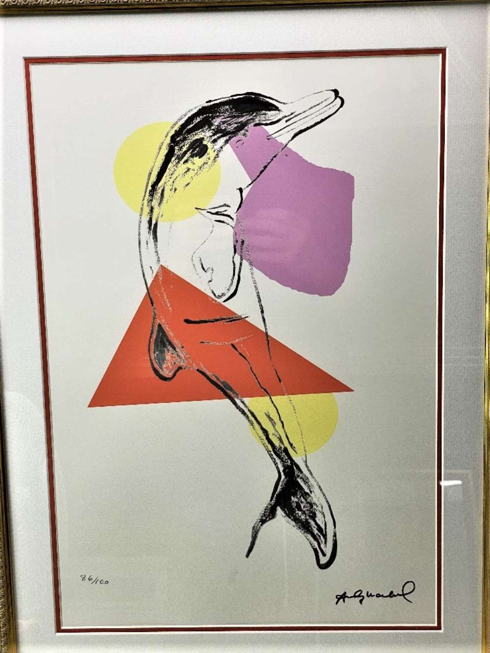 Andy Warhol (1928-1987) "Dolphin" Leo Castelli- New York Numbered Ltd Edition of #86/100 Lithograph, - Image 2 of 6