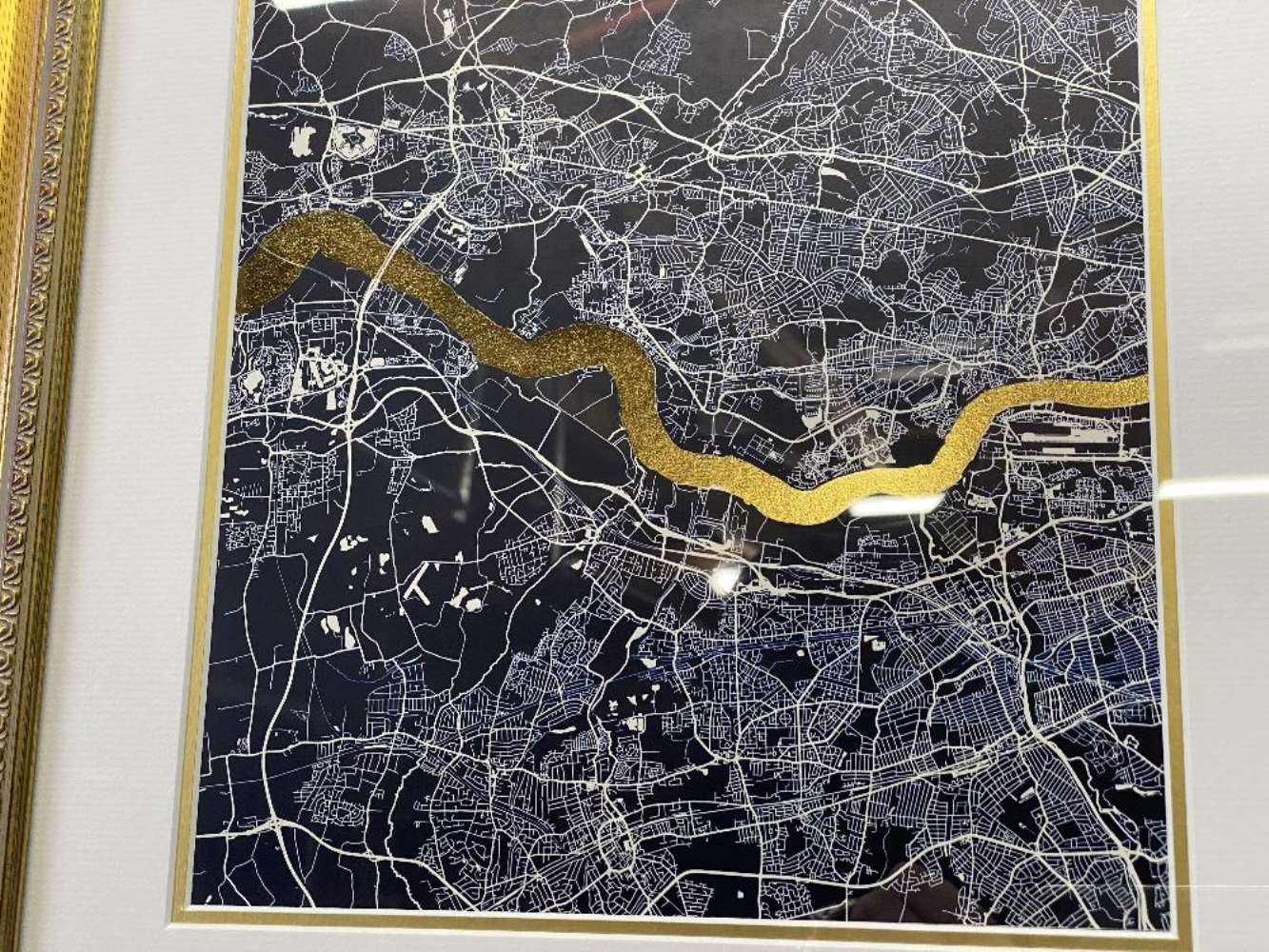 Stunning Gold Leaf River Thames-London Triptych Framed Ltd Edition of 30. - Image 4 of 10