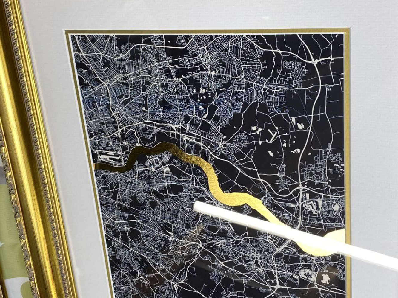 Stunning Gold Leaf River Thames-London Triptych Framed Ltd Edition of 30. - Image 8 of 10