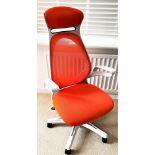 Designer "Orange" Desk Chair On Castors