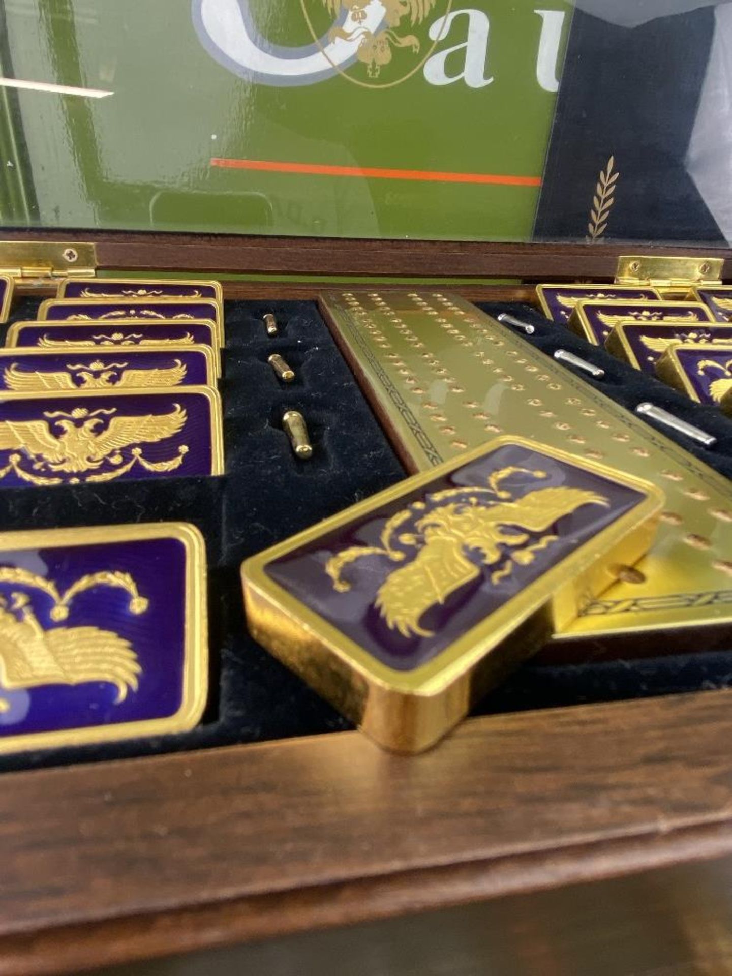 Faberge Imperial Dominoes Set Enamel 24ct Gold Plated. Franklin Mint Domino 1990 - Image 8 of 12