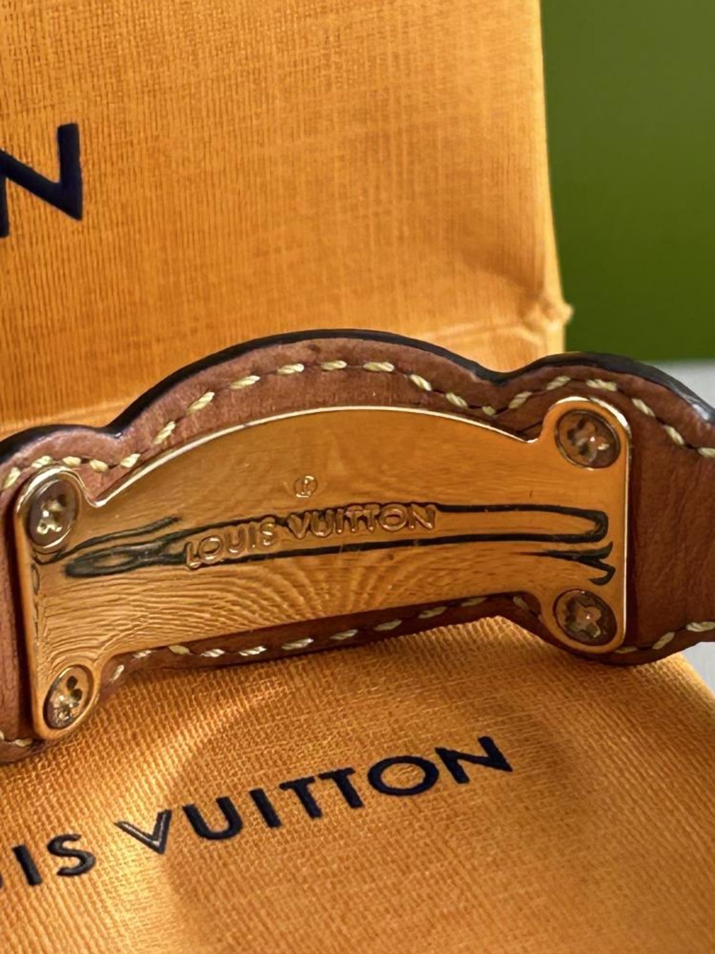 Louis Vuitton Vintage Gold Plated & Monogram Bracelet-Rare - Image 2 of 7