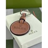 LOT NOW SOLD DO NOT BID-Rolex Official Merchandise Leather Monogram Key Ring-New Example