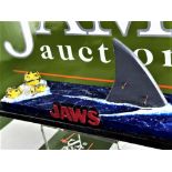 JAWS Shark Fin with Barrels, Custom Made Shark Figure Diarama