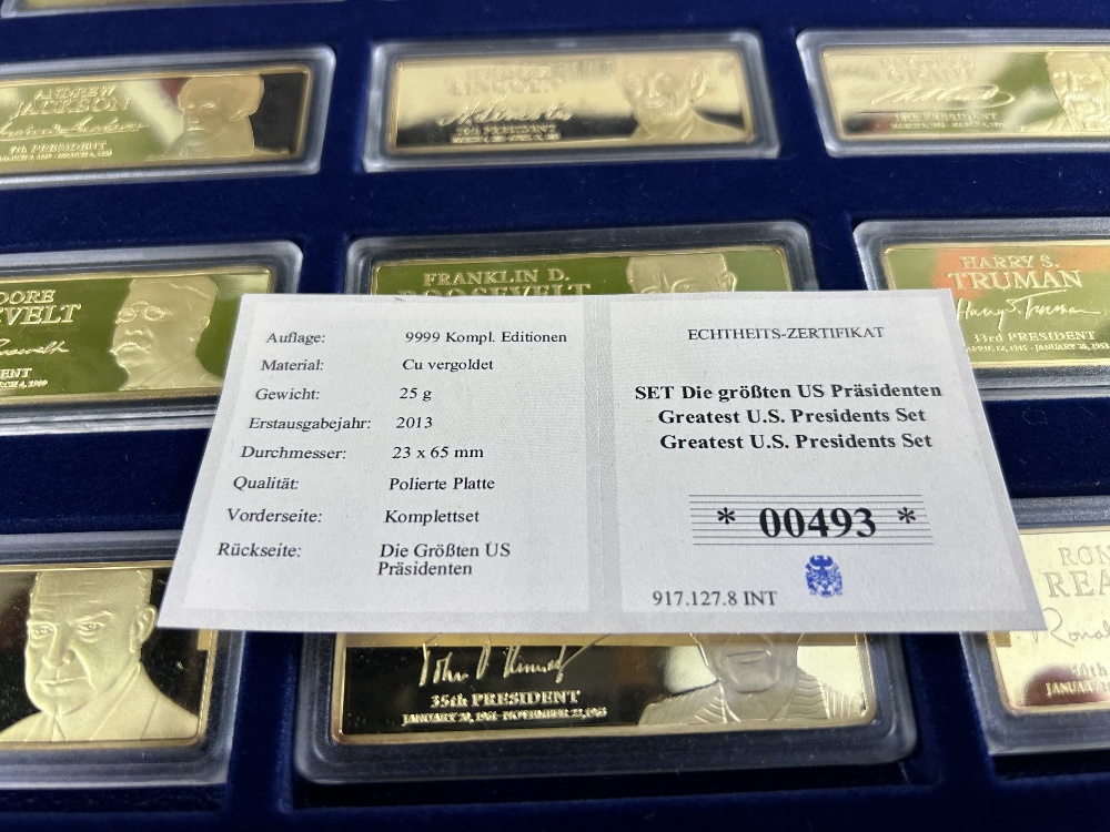 NOW SOLD DO NOT BID-Windsor Mint ‘US Presidents Ingot’ Gold Plated Set Rrp £499 - Image 5 of 7