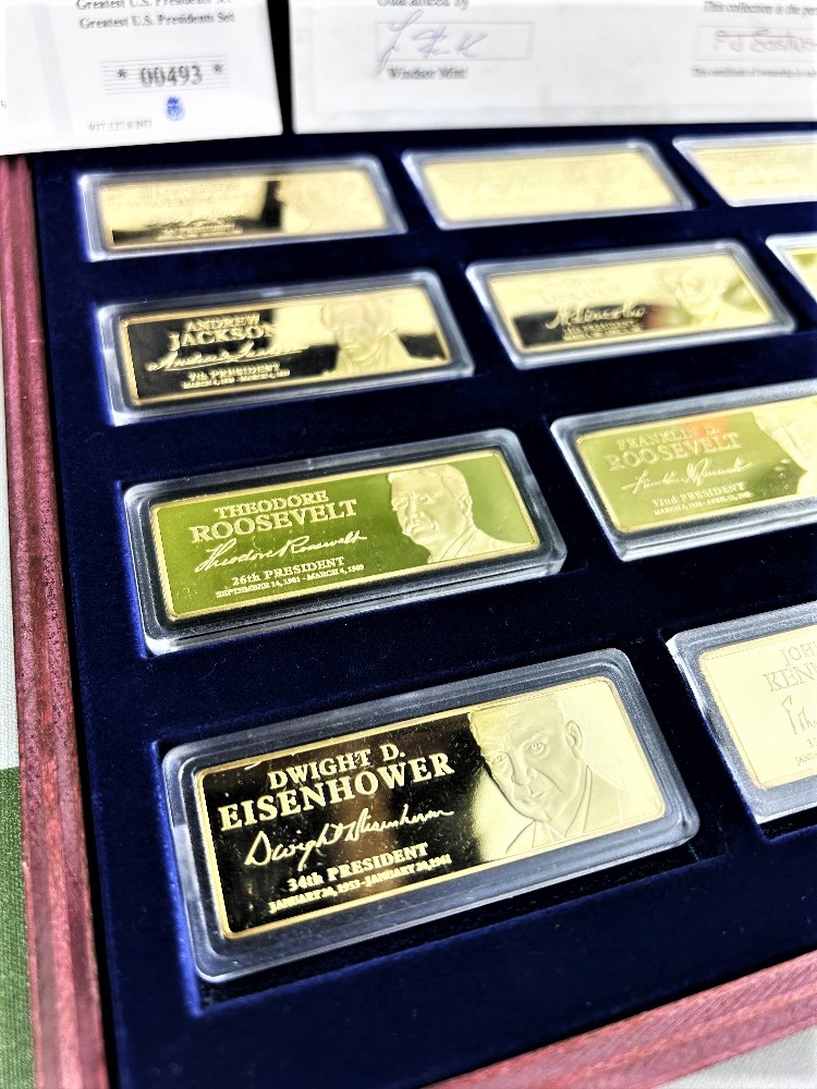 NOW SOLD DO NOT BID-Windsor Mint ‘US Presidents Ingot’ Gold Plated Set Rrp £499 - Image 2 of 7