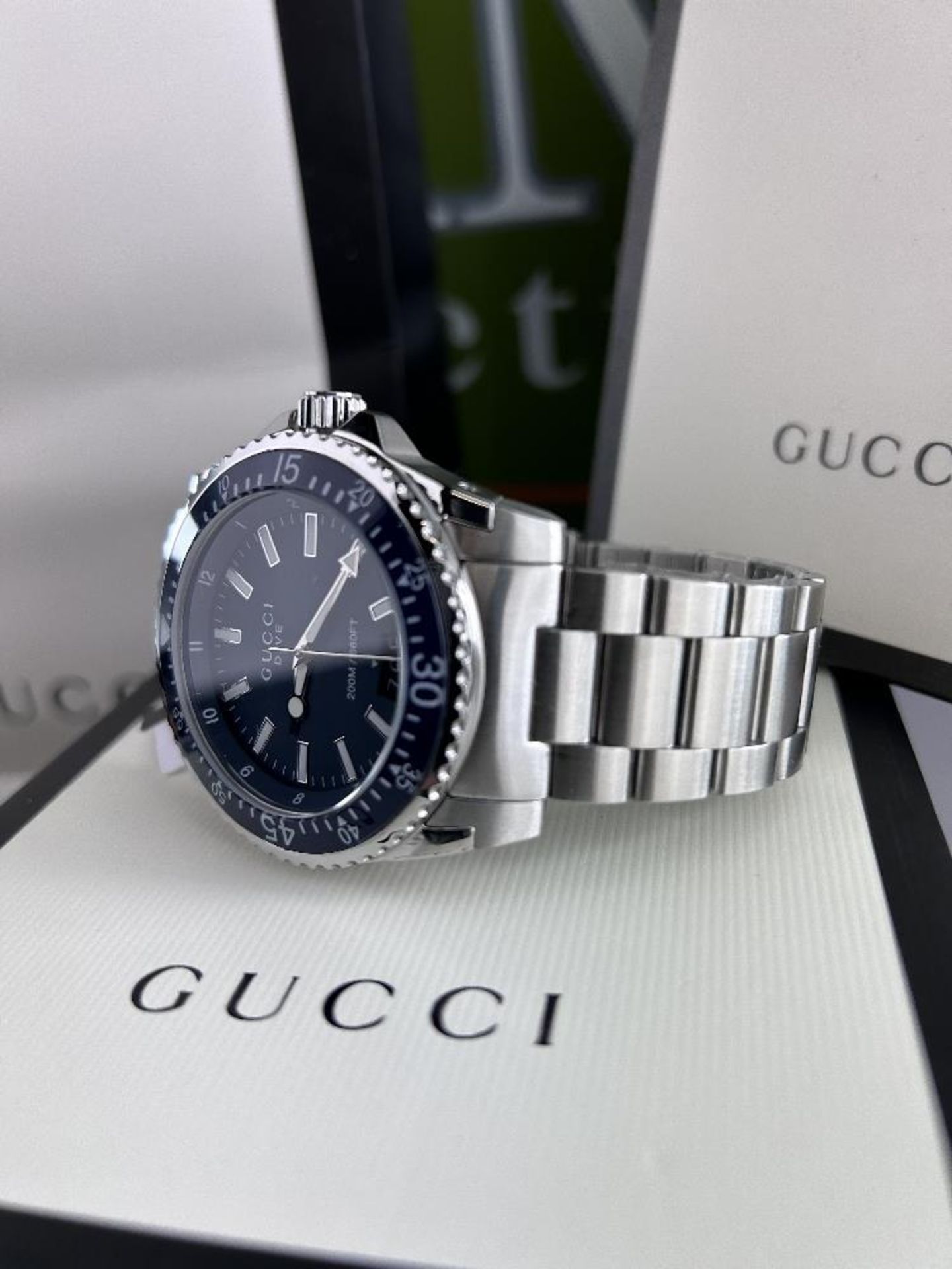 Gucci Dive Stainless Steel Blue Dial Quartz Watch 45mm - Image 3 of 8