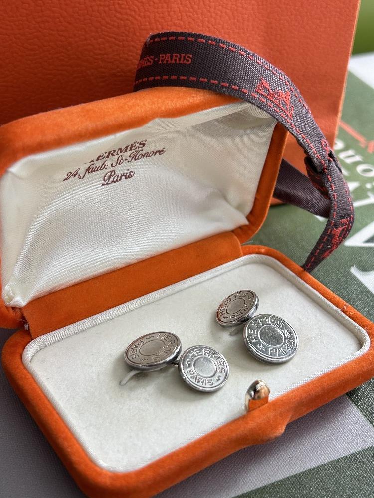 Hermes Paris Classic Bijouterie Fantaisie Cufflinks - Image 2 of 4