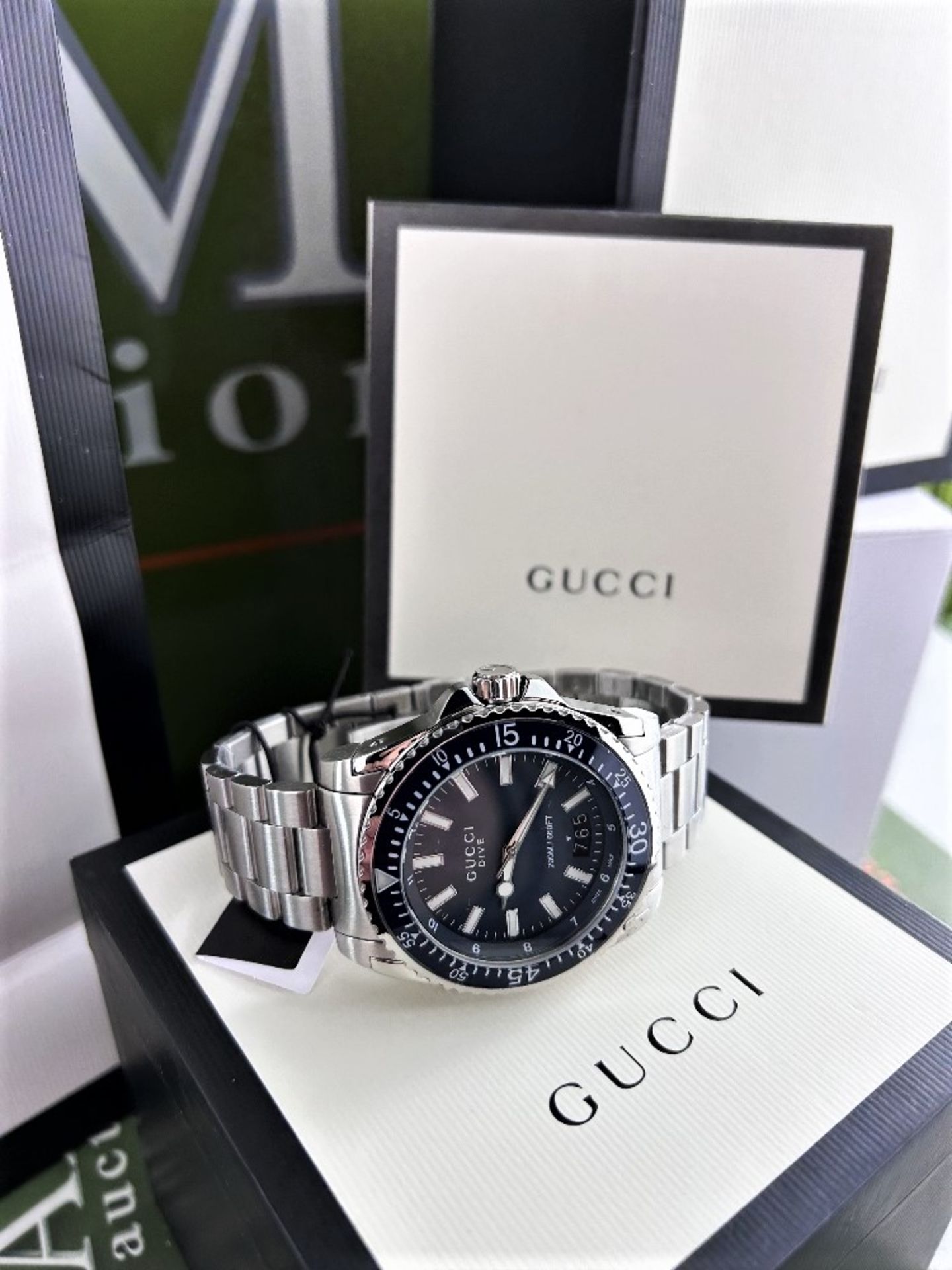 Gucci Dive Stainless Steel Blue Dial Quartz Watch 45mm - Image 8 of 8