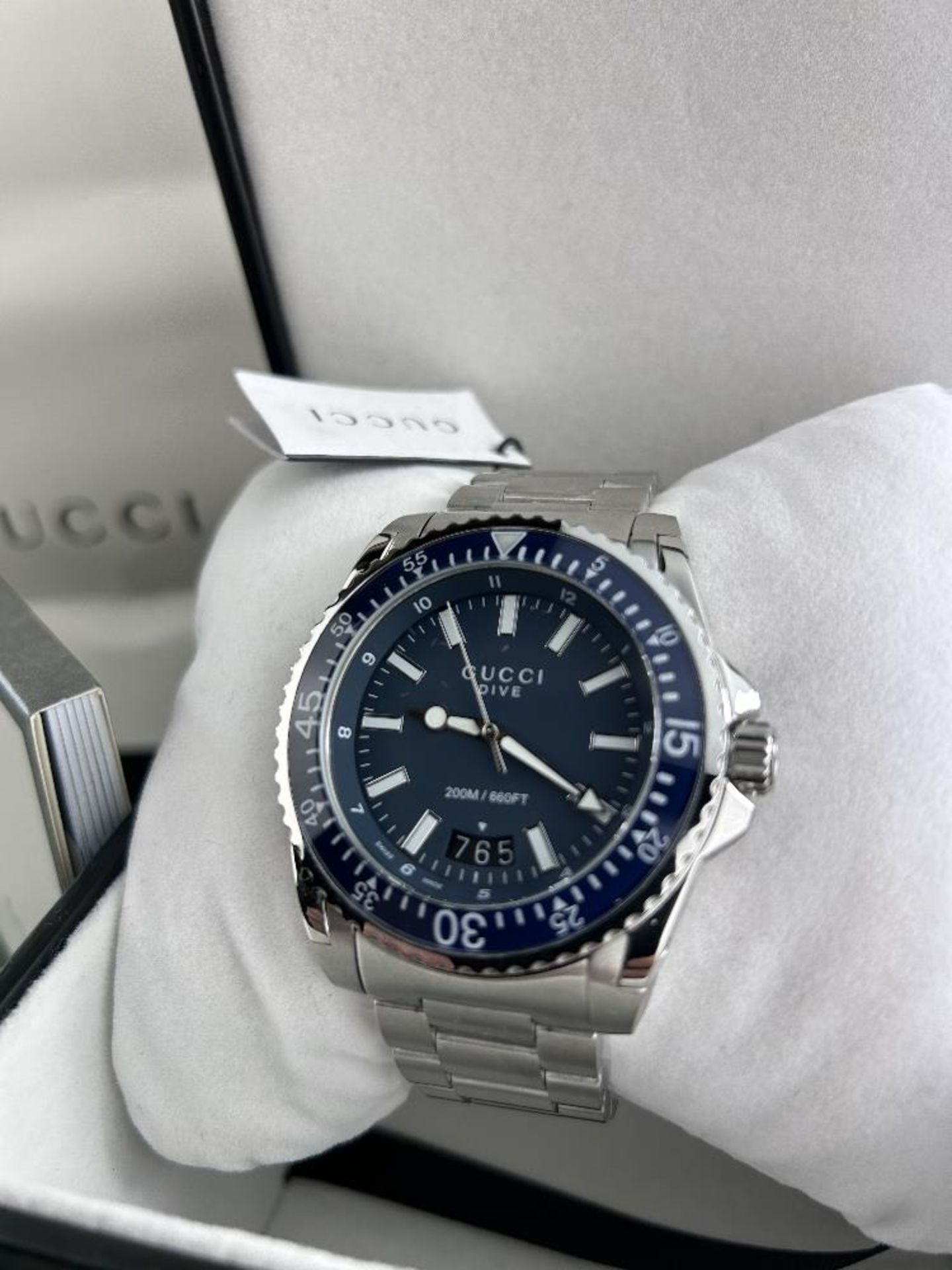 Gucci Dive Stainless Steel Blue Dial Quartz Watch 45mm