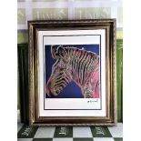 Andy Warhol-(1928-1987) "Endangered Species Zebra" Lithograph