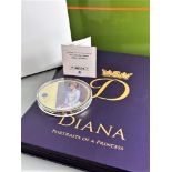SOLD VIA BUY IT NOW-PLEASE DO NOT BID-Portraits Of A Princess-Diana Gold Plated Jewelled Medallion.