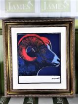 Andy Warhol-(1928-1987) "Big Horn Ram" Numbered Lithograph