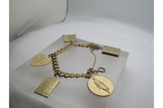 Vintage 10kt G.F. 1960's Avon Charm Bracelet, 7.25" President's Club & More - Image 4 of 6