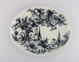 Bjørn Wiinblad For Nymølle. Oval Serving Dish In Glazed Faience. A Midsummer Night's Dream. 1970s /