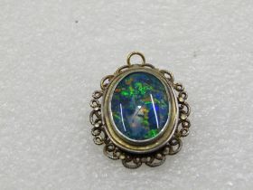 Vintage 10kt G.F. Created Opal Brooch/Pendant, 1930's-1950's