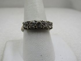 Vintage Sterling CZ Wedding/Anniversary Band, 1 TCW, Size 10