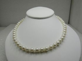 14kt Baroque Pearl Necklace, 7.4mm-7.8mm, 14kt Clasp, 18"